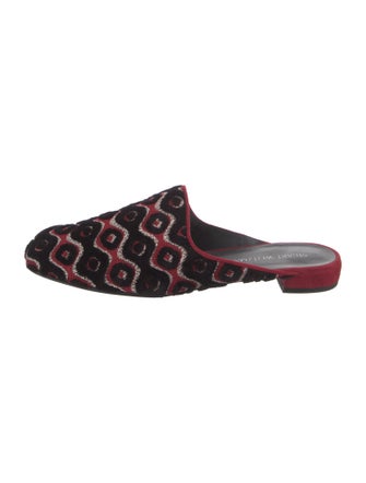 Stuart Weitzman Velvet Printed Mules