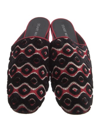 Stuart Weitzman Velvet Printed Mules