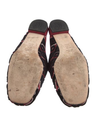 Stuart Weitzman Velvet Printed Mules