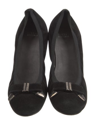 Stuart Weitzman Suede Bow Accents Pumps