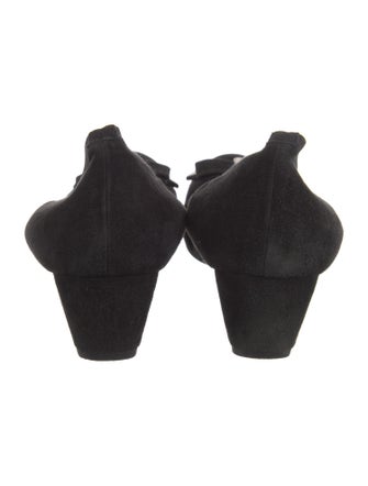 Stuart Weitzman Suede Bow Accents Pumps