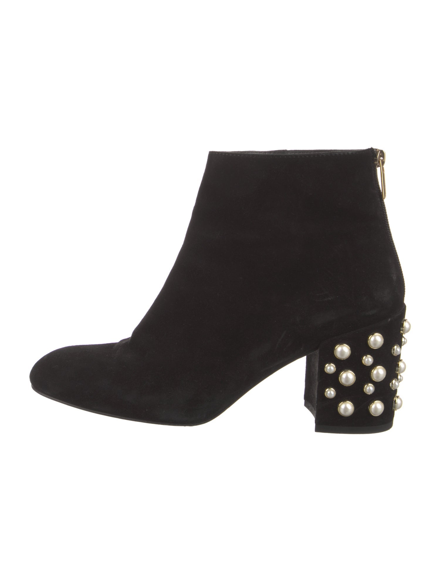 Stuart Weitzman Faux Pearl Accents Suede Boots
