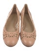 Stuart Weitzman Leather Lasercut Accents Ballet Flats