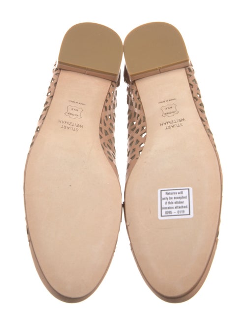 Stuart Weitzman Leather Lasercut Accents Ballet Flats