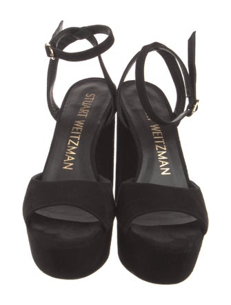 Stuart Weitzman Suede Beaded Accents Sandals