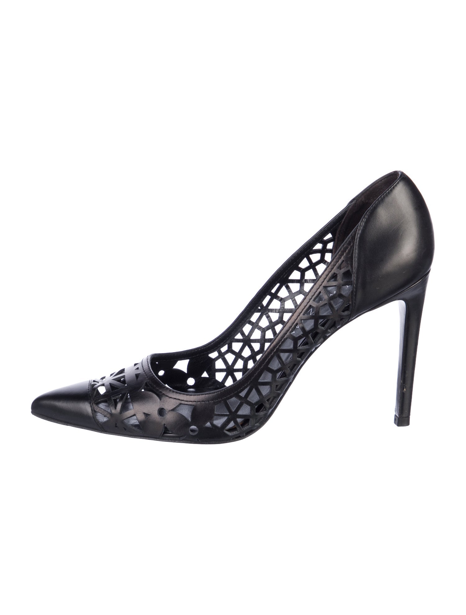 Stuart Weitzman Leather Lasercut Accents Pumps