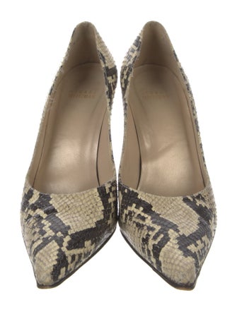 Stuart Weitzman Embossed Leather Animal Print Pumps