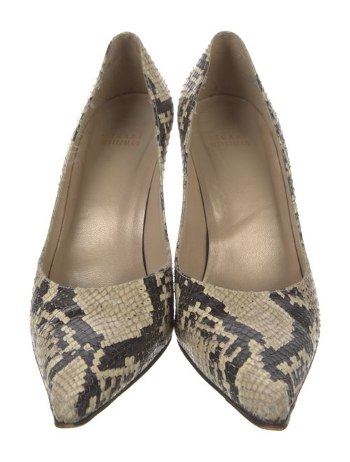 Stuart Weitzman Embossed Leather Animal Print Pumps