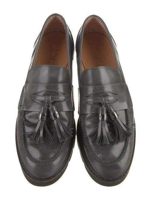 Stuart Weitzman Leather Tassel Accents Loafers