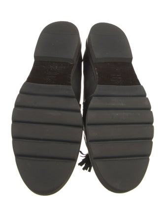 Stuart Weitzman Leather Tassel Accents Loafers