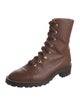 Stuart Weitzman Leather Chain-Link Accents Combat Boots