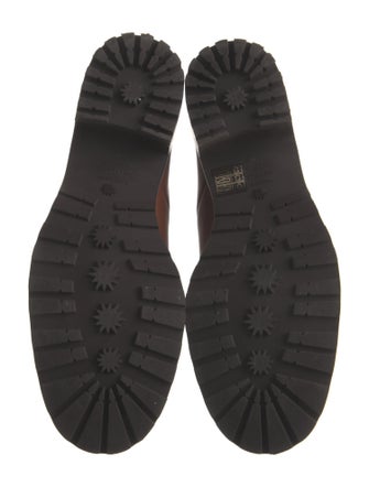 Stuart Weitzman Leather Chain-Link Accents Combat Boots