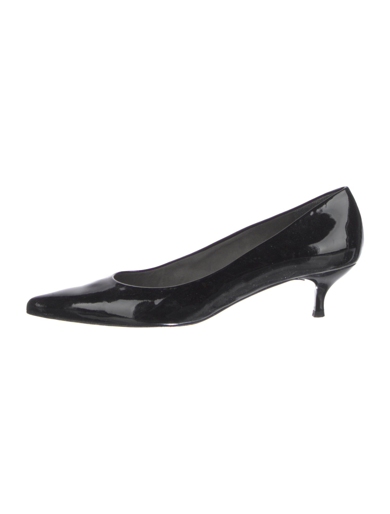 Stuart Weitzman Patent Leather Bow Accents Ballet Flats