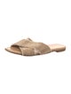 Stuart Weitzman Leather Beaded Accents Slides