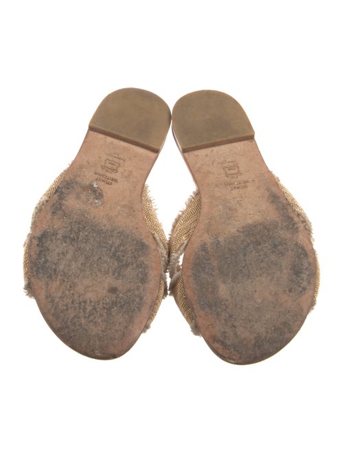 Stuart Weitzman Leather Beaded Accents Slides