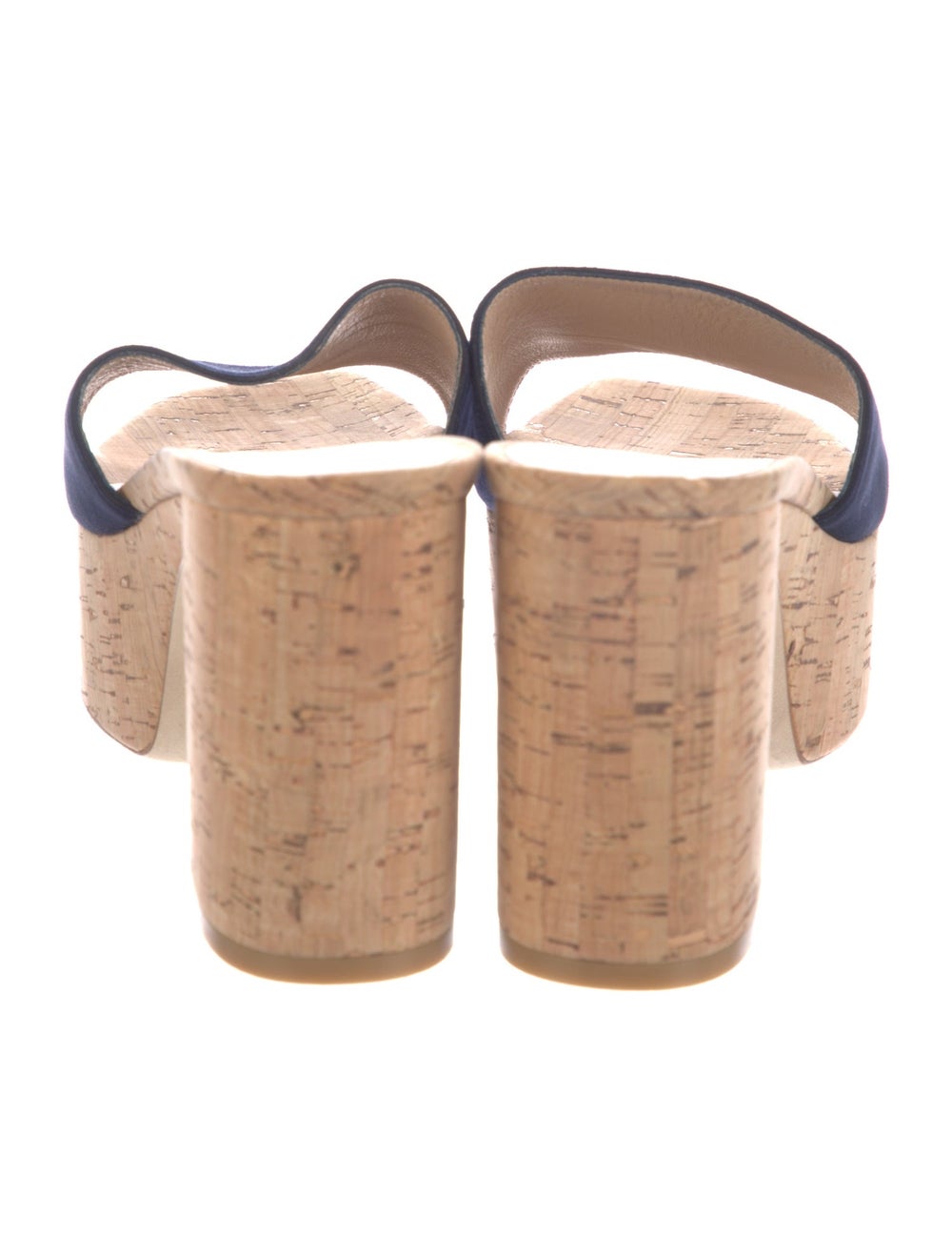 Stuart Weitzman Suede Slides Blue Platform - image 4