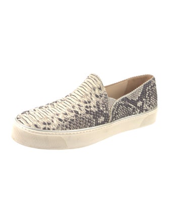 Stuart Weitzman Embossed Leather Animal Print Sneakers
