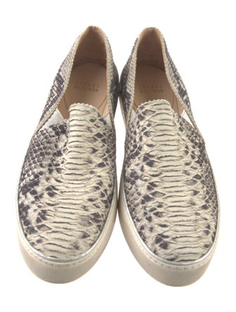 Stuart Weitzman Embossed Leather Animal Print Sneakers