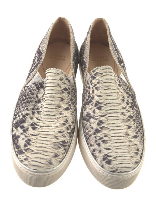 Stuart Weitzman Embossed Leather Animal Print Sneakers