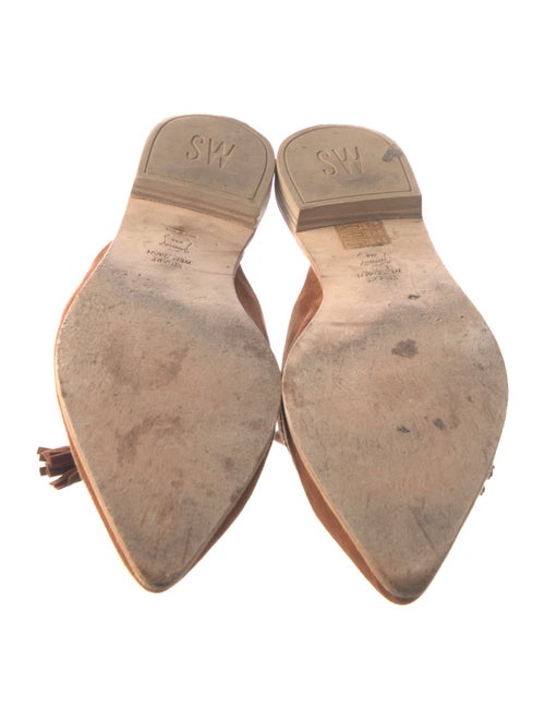 Stuart Weitzman Suede Tassel Accents Mules