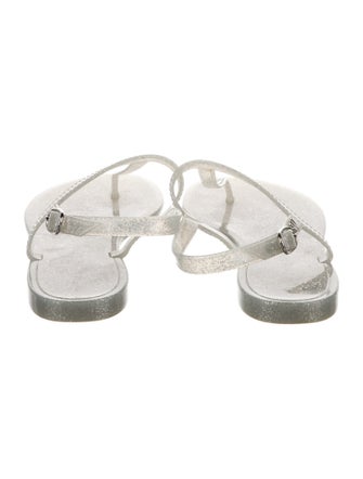 Stuart Weitzman Rubber Glitter Accents T-Strap Sandals