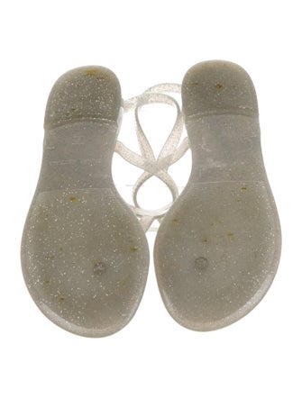 Stuart Weitzman Rubber Glitter Accents T-Strap Sandals