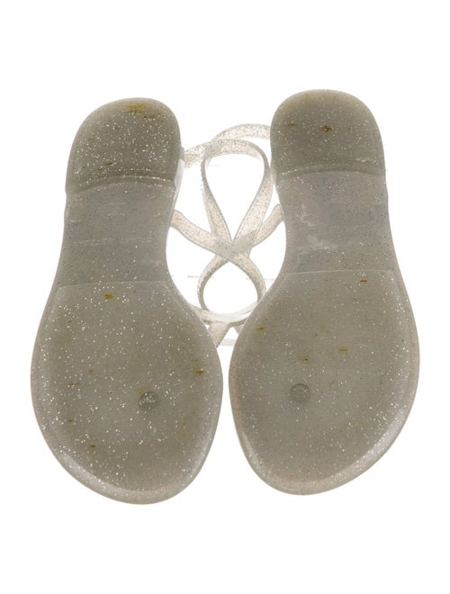 Stuart Weitzman Rubber Glitter Accents T-Strap Sandals