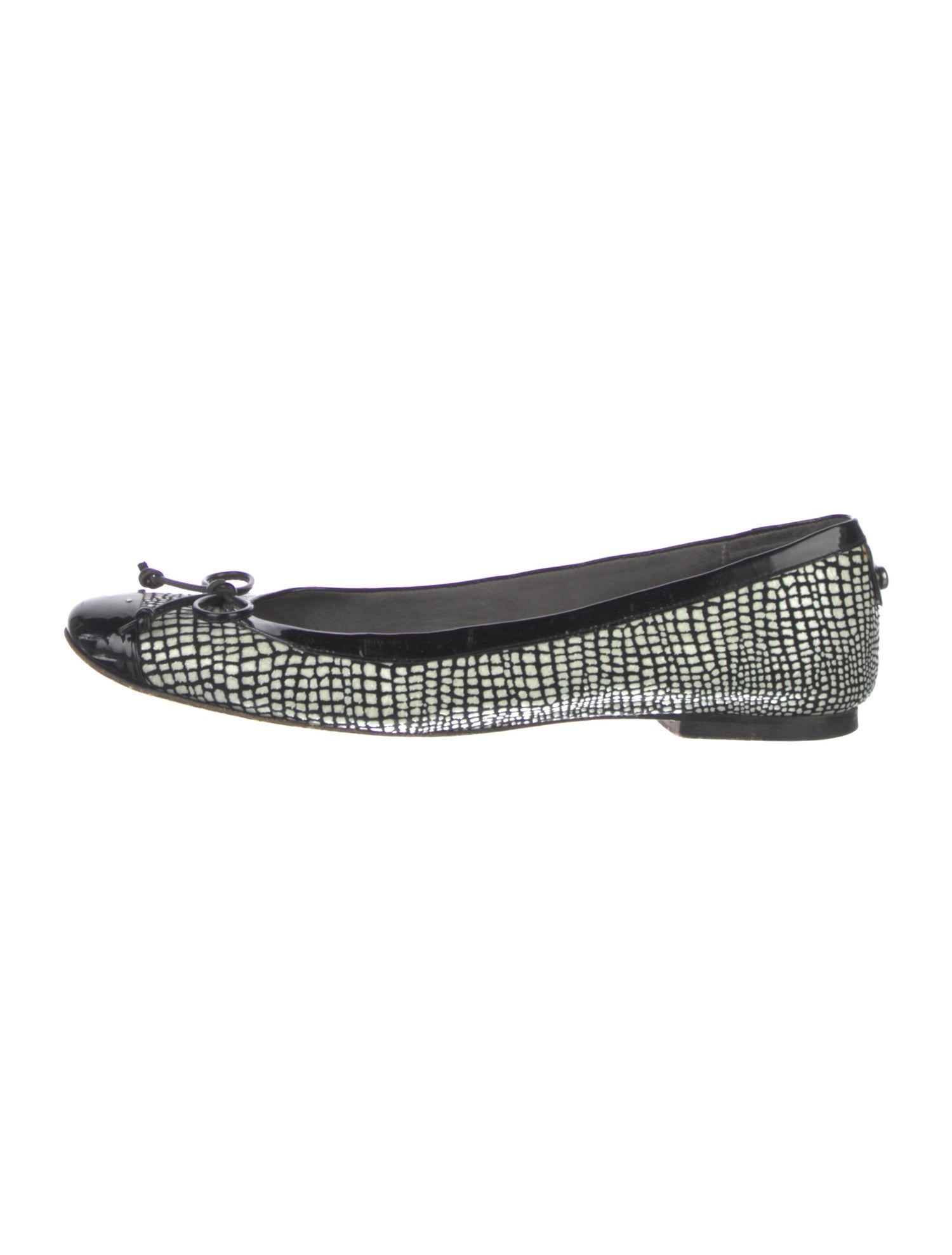 Stuart Weitzman Embossed Leather Printed Flats