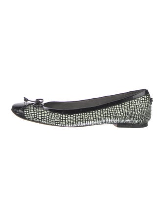 Stuart Weitzman Embossed Leather Printed Flats