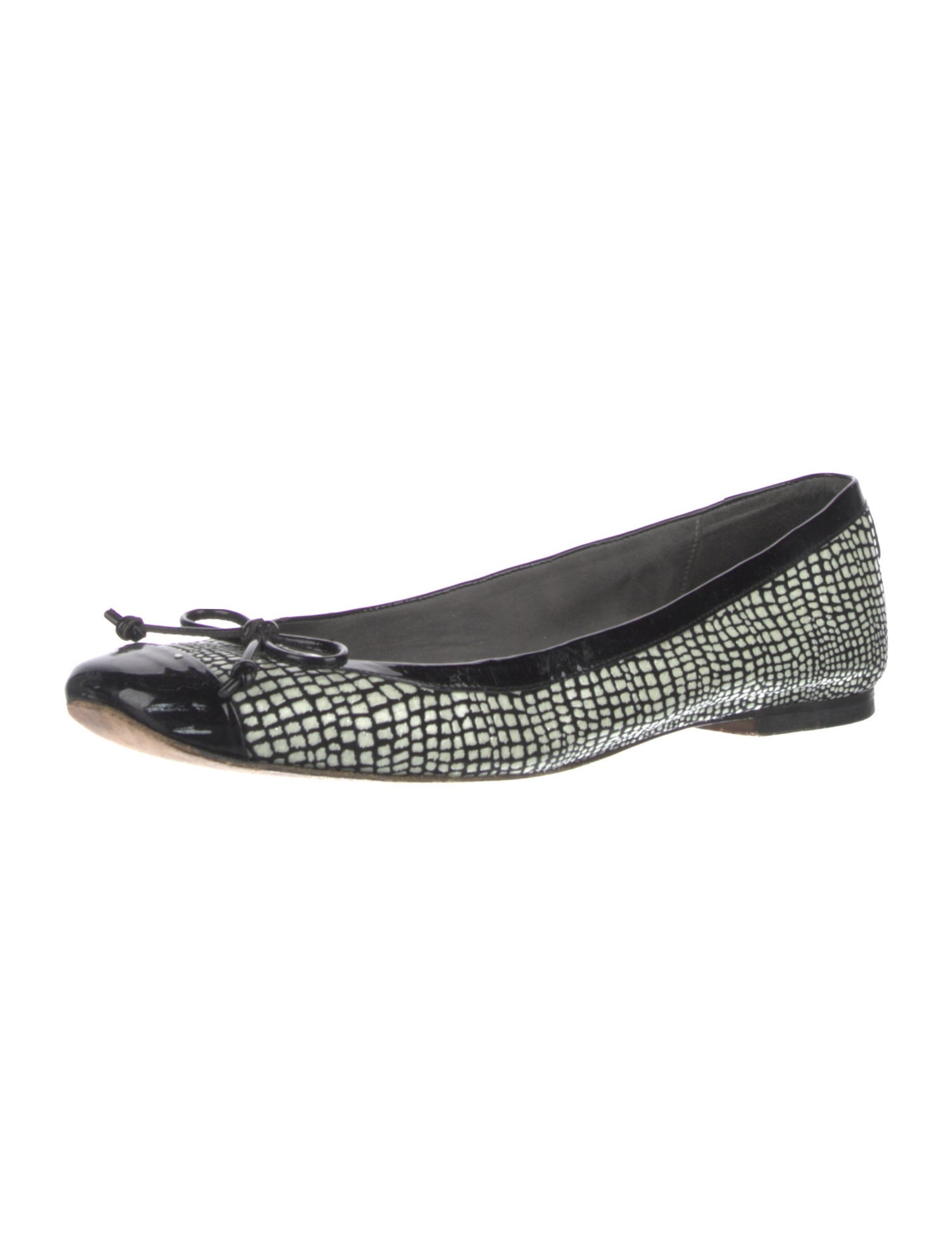 Stuart Weitzman Embossed Leather Printed Flats