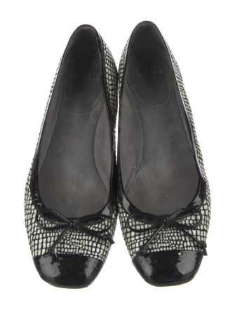 Stuart Weitzman Embossed Leather Printed Flats