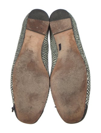 Stuart Weitzman Embossed Leather Printed Flats