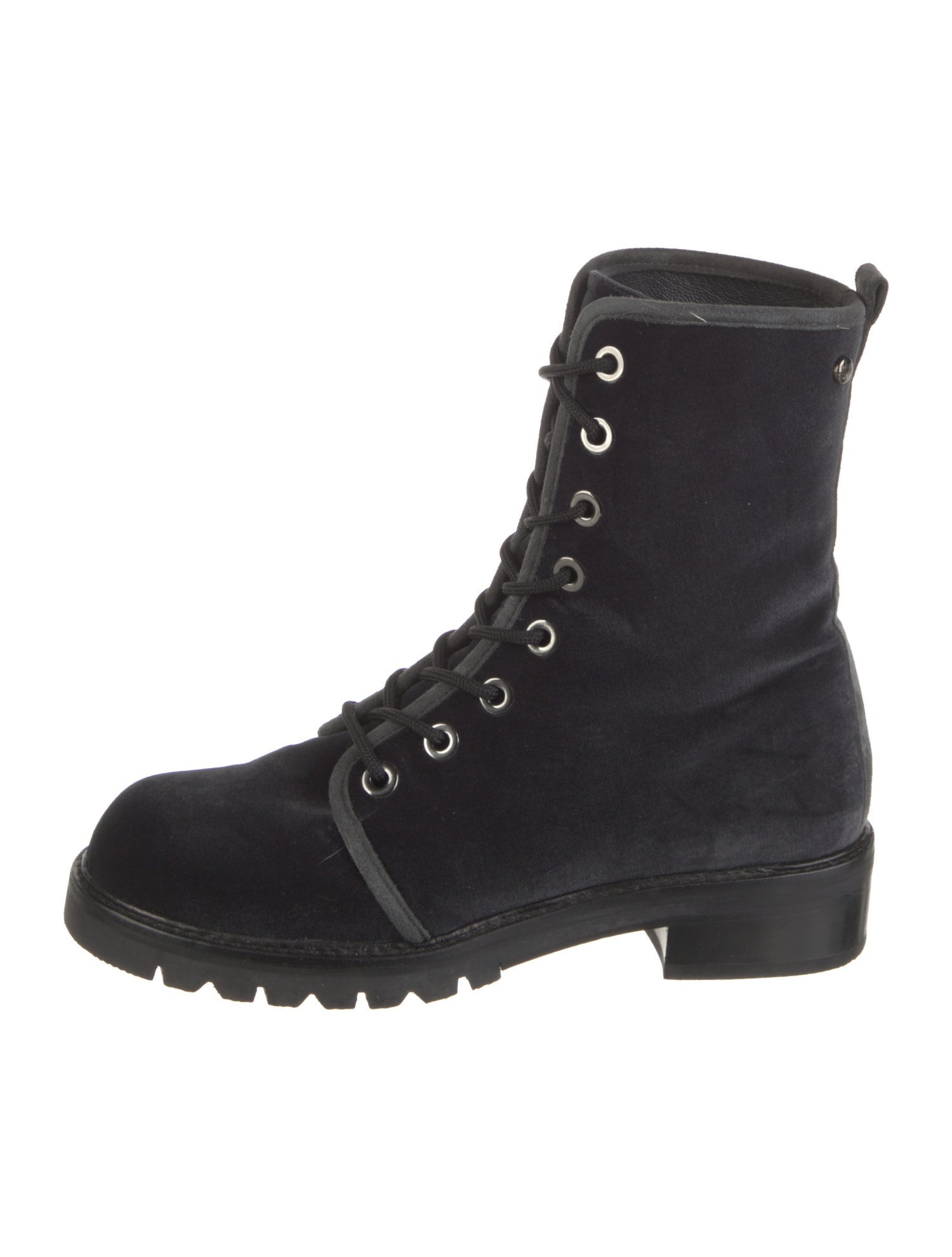Stuart Weitzman Velvet Combat Boots