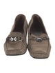 Stuart Weitzman Suede Crystal Embellishments Loafers