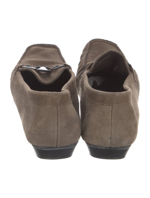 Stuart Weitzman Suede Crystal Embellishments Loafers