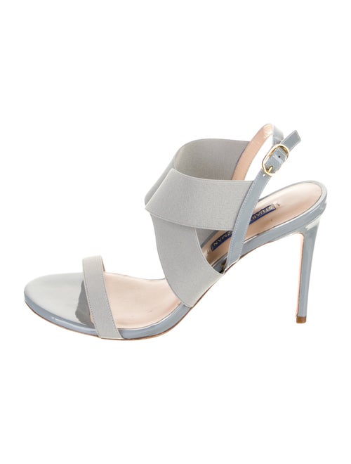 Stuart Weitzman Patent Leather Animal Print Slingback Sandals