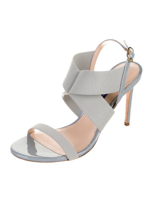 Stuart Weitzman Patent Leather Animal Print Slingback Sandals