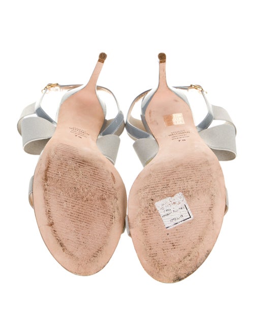 Stuart Weitzman Patent Leather Animal Print Slingback Sandals