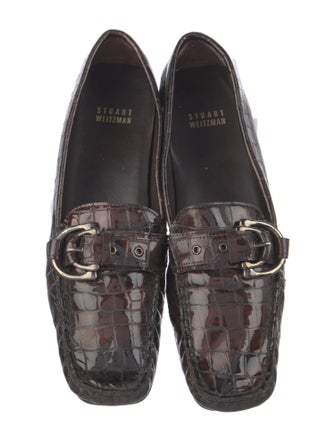 Stuart Weitzman Patent Leather Animal Print Loafers