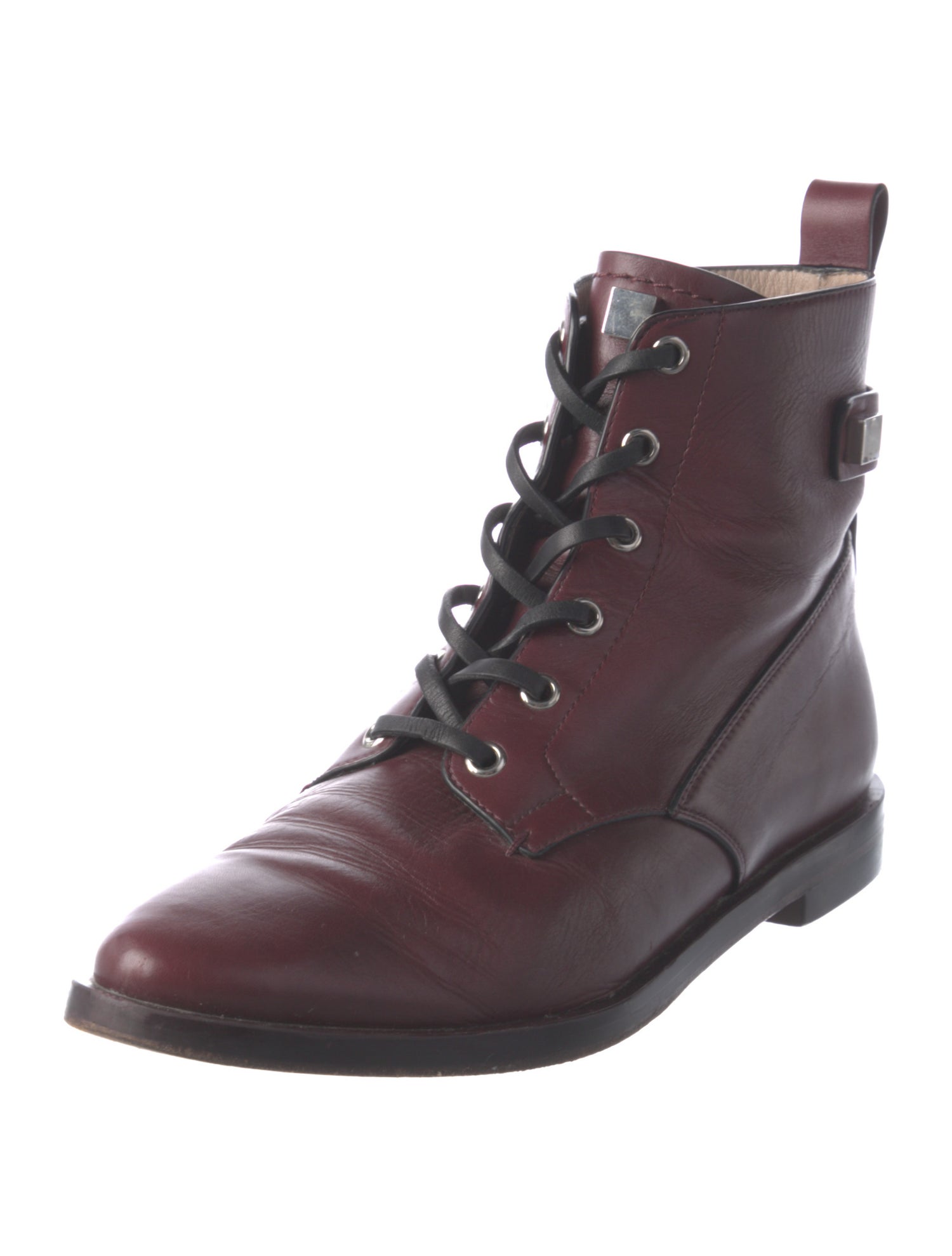 Stuart Weitzman Leather Lace-Up Boots