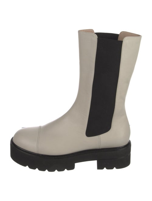 Stuart Weitzman Leather Colorblock Pattern Chelsea Boots