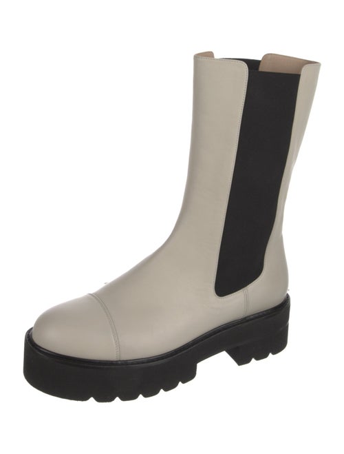Stuart Weitzman Leather Colorblock Pattern Chelsea Boots