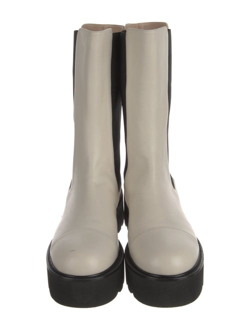 Stuart Weitzman Leather Colorblock Pattern Chelsea Boots