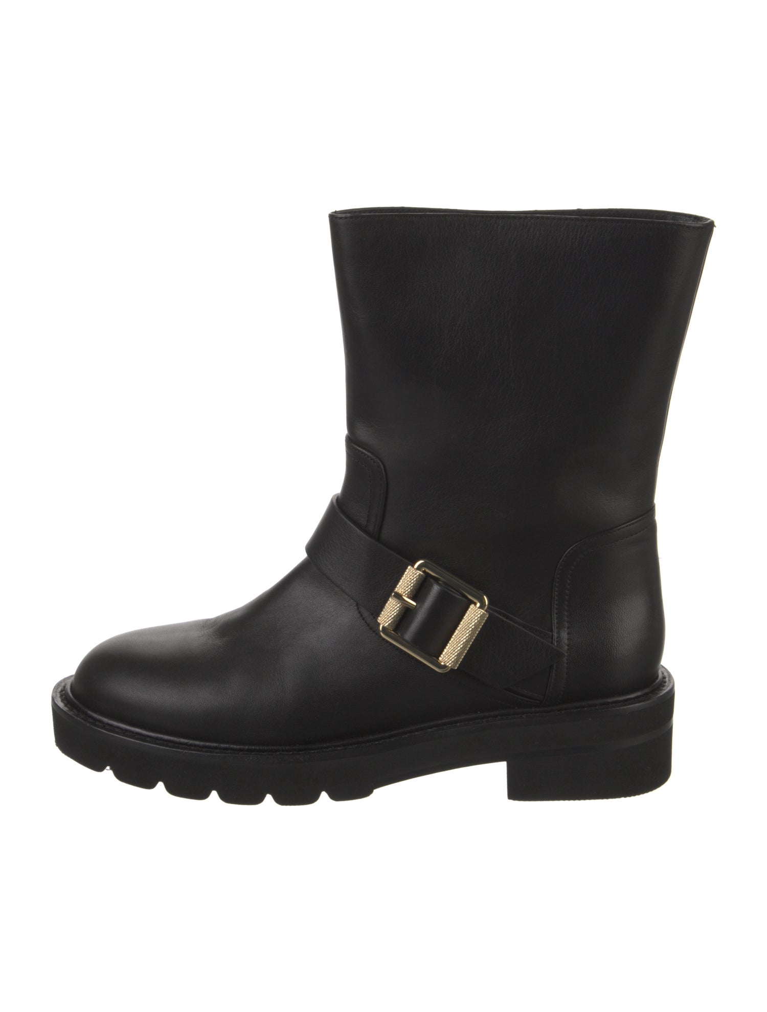 Stuart Weitzman Leather Moto Boots