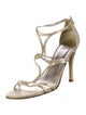 Stuart Weitzman Glitter Animal Print T-Strap Sandals