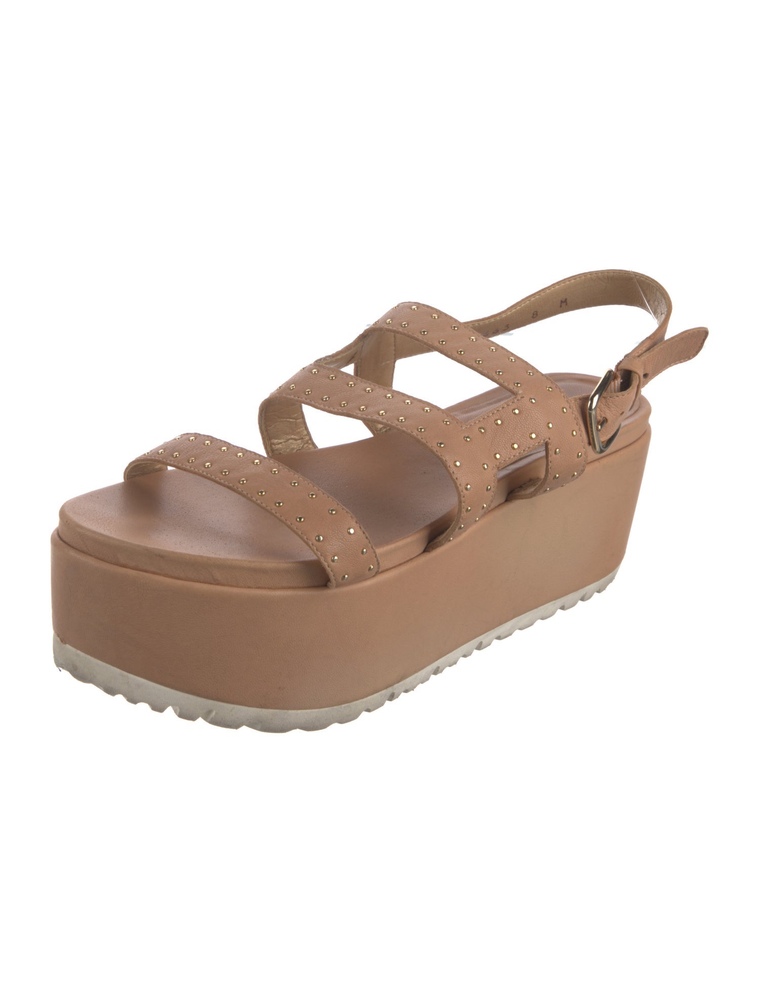 Stuart Weitzman Leather Studded Accents Slingback Sandals