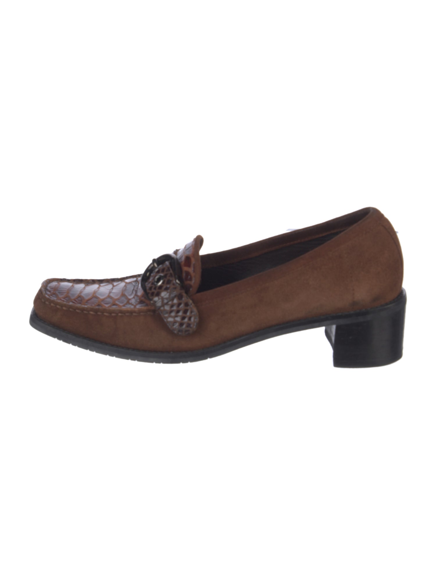 Stuart Weitzman Suede Crystal Embellishments Loafers