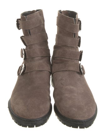 Stuart Weitzman Suede Moto Boots