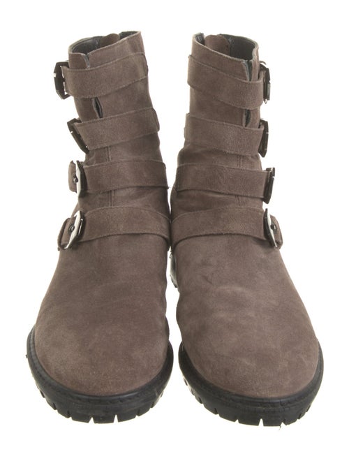 Stuart Weitzman Suede Moto Boots