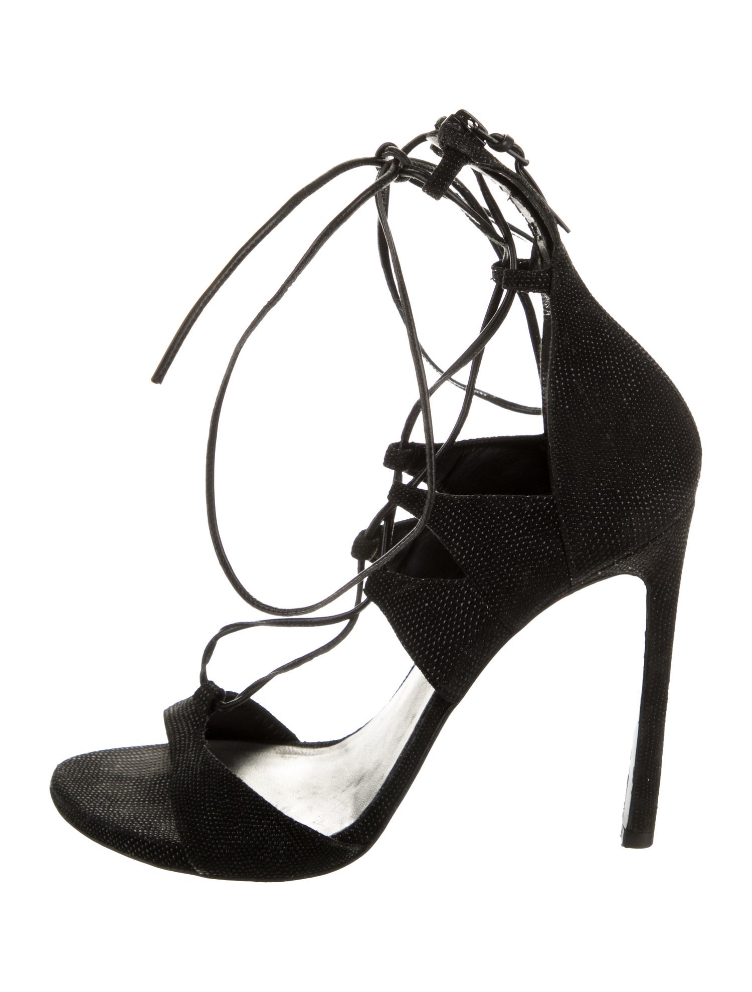 Stuart Weitzman Leather Trim Embellishment Gladiator Sandals